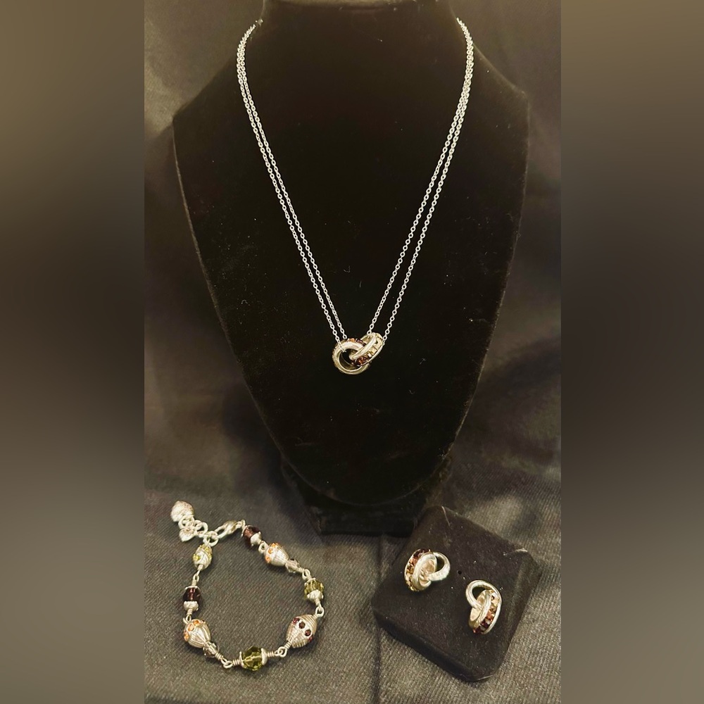 Brighton Silver Necklace With Interlocking Rings - image 1